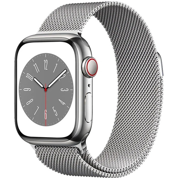 Apple Watch Series 8 thép không gỉ màu bạc là gam màu cổ điển, sang trọng phù hợp với những người có phong cách thanh lịch, tinh tế